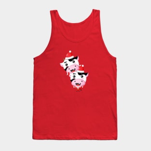 Cow Reindeer Hat Santa Christmas Lights Tank Top